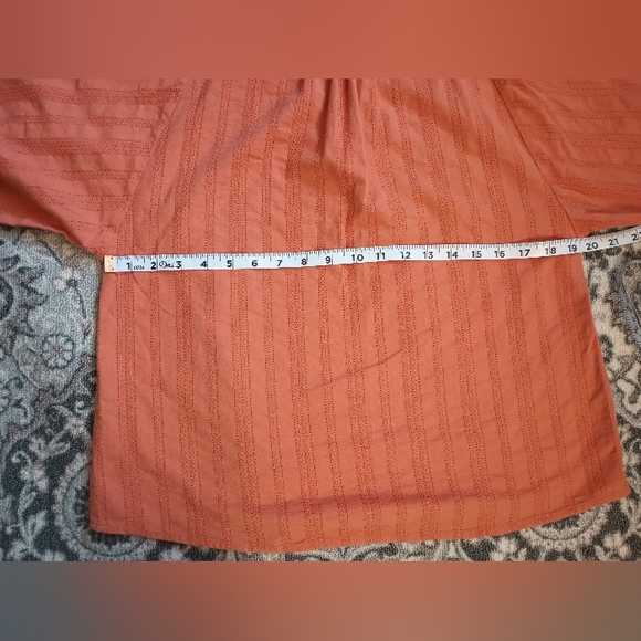 Madewell Embroidered Peasant Top Small Terracotta Button Balloon Cottagecore - Picture 10 of 10